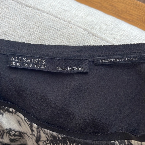 Allsaints ladies Riviera shade silk dress size US 6 - Picture 6 of 8